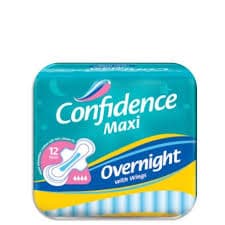 Confidence Sanitary Napkins Maxi Overnight W/wings