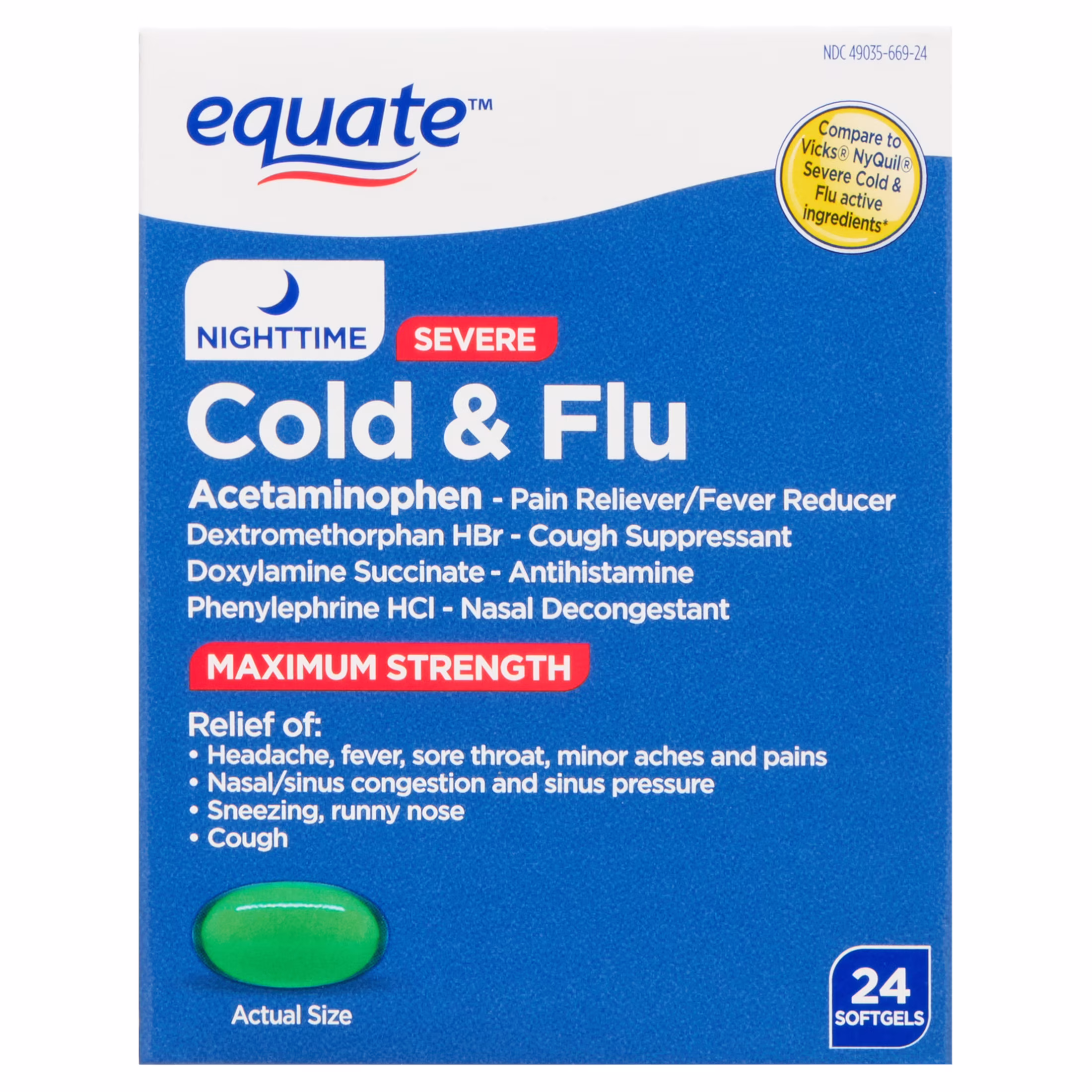 Equate Night Time Severe Cold and Flu